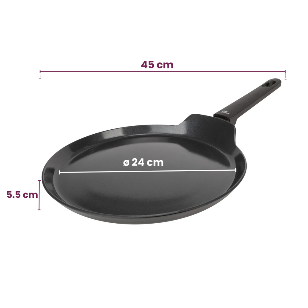 Cookinglife Pannenkoekenpan Black Cera Zwart ø 24 cm - keramische anti-aanbaklaag