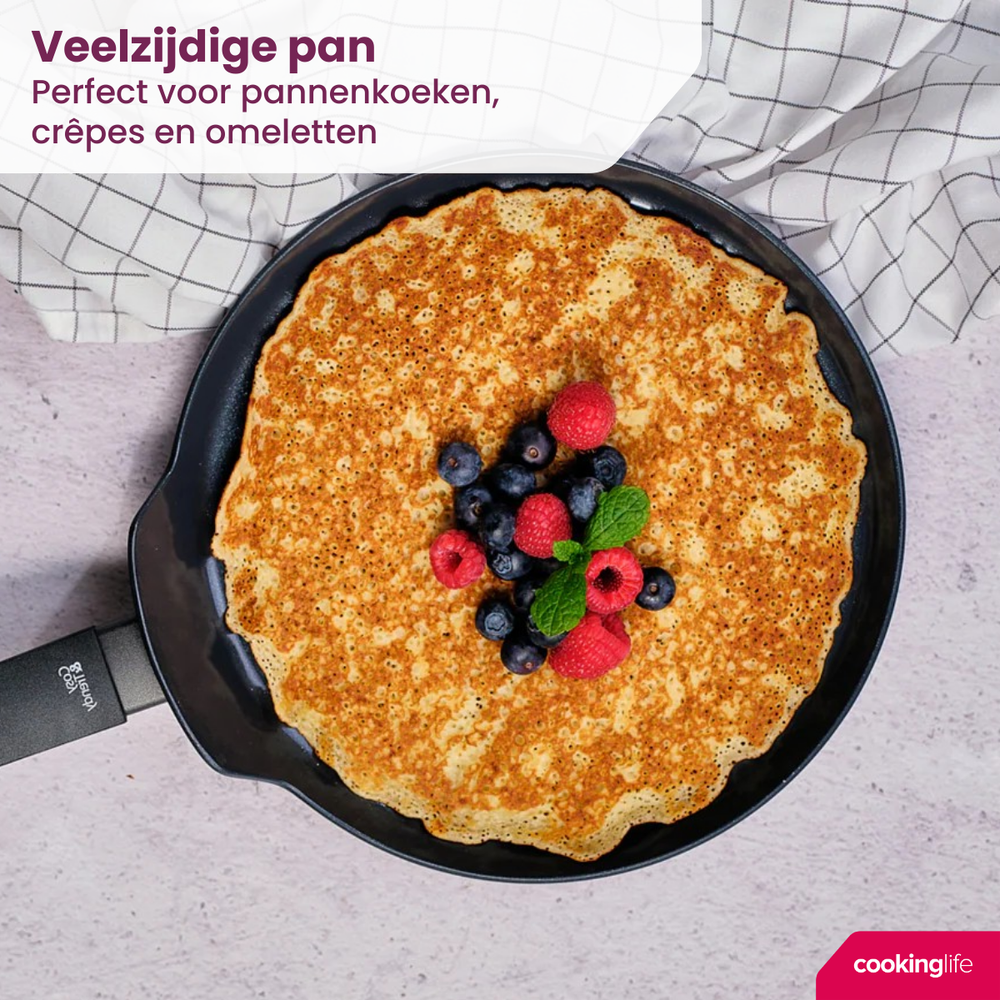 Cookinglife Pannenkoekenpan Black Cera Zwart ø 24 cm - keramische anti-aanbaklaag