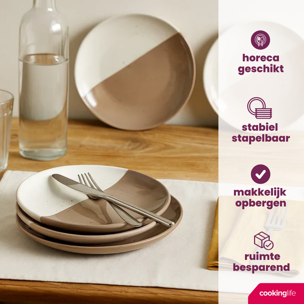 Platos de cena Cookinglife Barro ø 27 cm - 6 unidades
