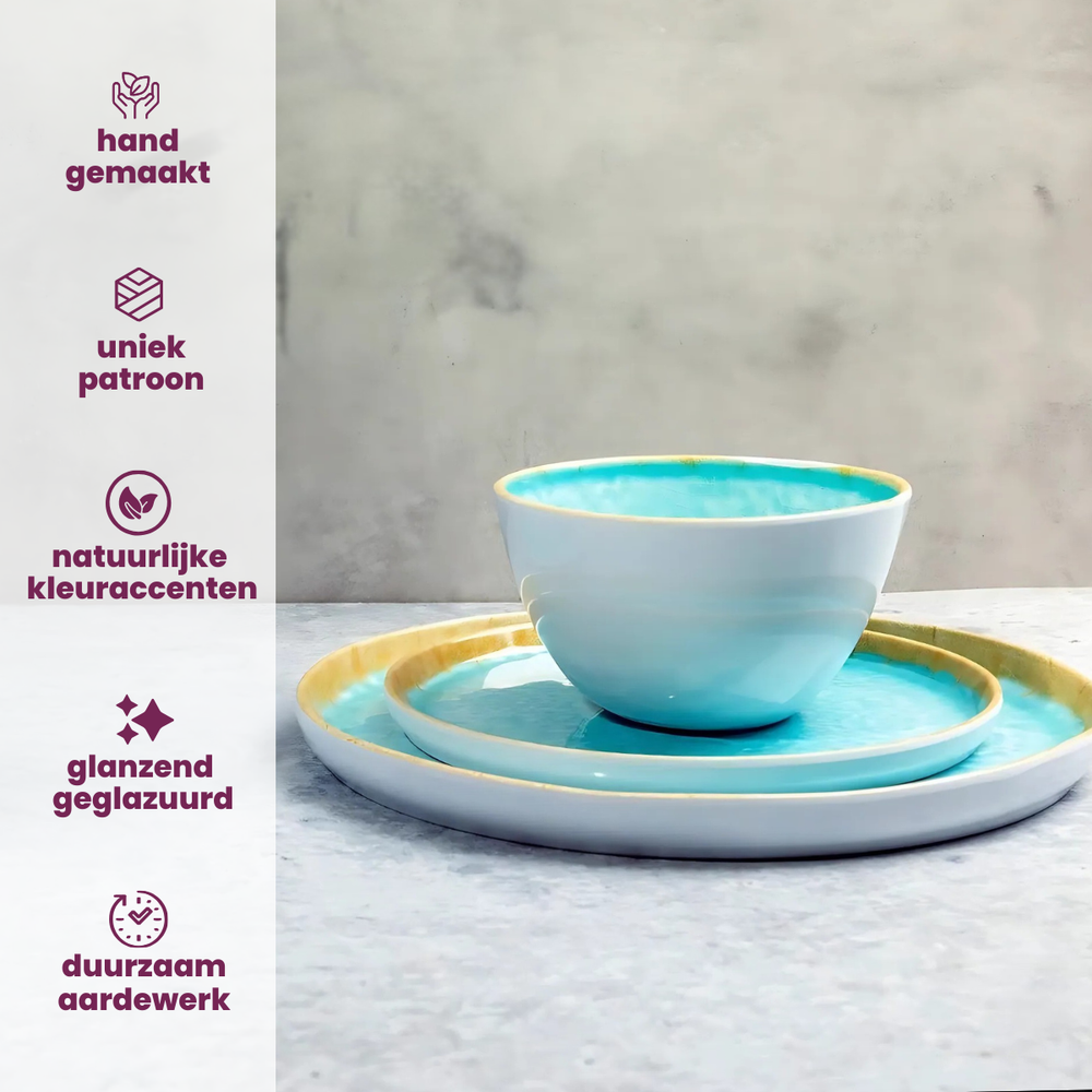 Cosy & Trendy Platos para desayuno / Platos para postre - Laguna Azzurro ø 22 cm - 4 piezas
