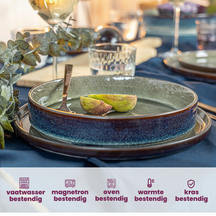 Cosy & Trendy Diepe Borden / Pastaborden - Quintana Green ø 20 cm / H 5.2 cm - 4 Stuks
