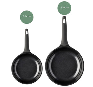 Sola Koekenpannenset Ceramic Deluxe 2-Delig ø 24 & 28 cm - keramische anti-aanbaklaag