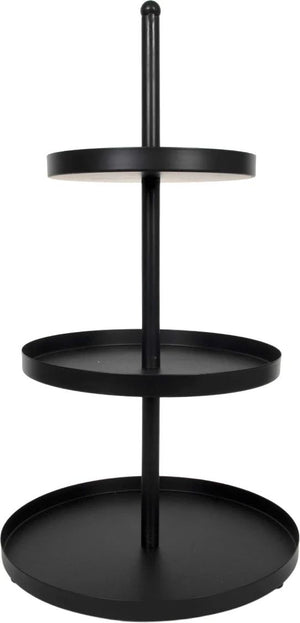 Cookinglife Etagère metaal zwart ø 20, 25 & 30 cm - 3-laags - 55 cm hoog