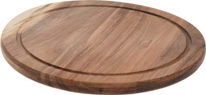 Tabla de Cortar de Madera Acacia Pure Wood Ø 30 cm Cookinglife - Tabla Redonda para Cortar con Canal para Jugo