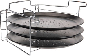 Cookinglife Pizza Baking Tray Ø 32 cm Metal - Non Stick 4-Piece Set