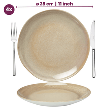 Cookinglife Serviesset Serene Zand 12-delig / 4 personen - 4 dinerborden, 4 ontbijtborden en 4 kommen