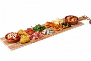 Cookinglife Serving Board / Tapas Board - Teak - 100 x 20 cm - Wooden Board for Snacks and Dishes