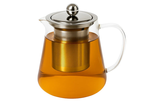 Cookinglife Tetera con filtro de acero inoxidable - Vidrio borosilicato - 950 ml