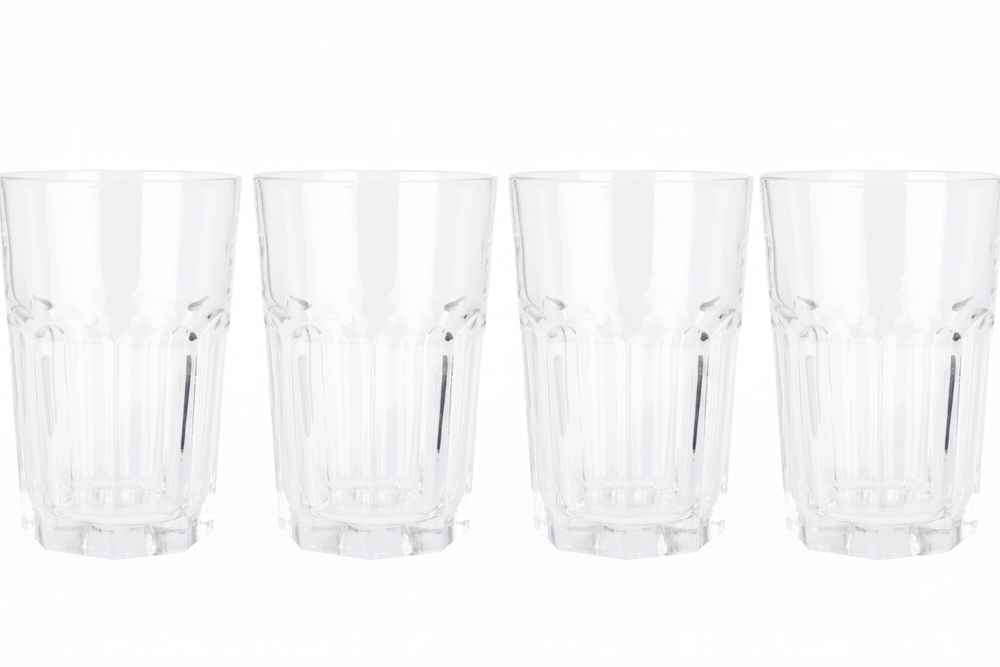 Cookinglife Water Glasses 500 ml Glass - Stackable Drinking Glasses Set of 4
