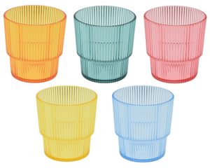 Cookinglife Drinkbekers Kunststof Stapelbaar - CampVibe - Outdoor -325 ml - 5 Stuks