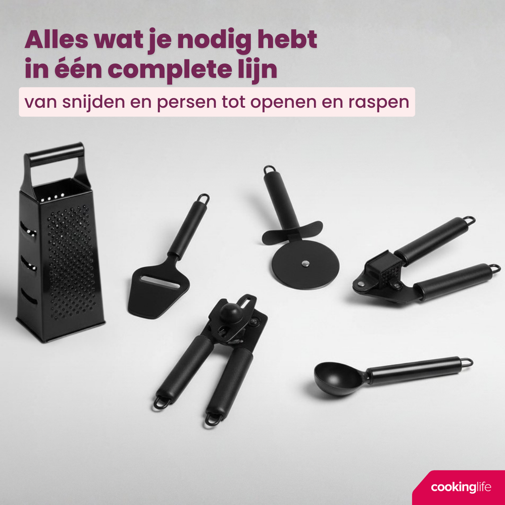 Cookinglife Blikopener Zwart 22 cm