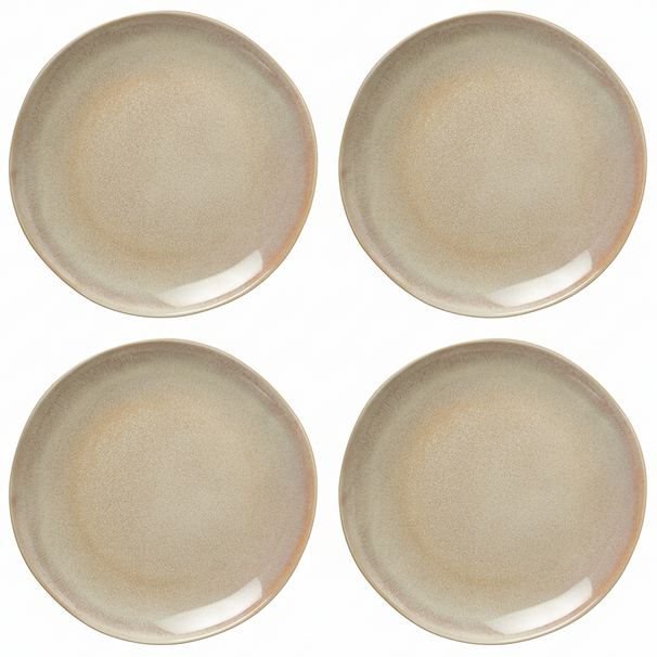 Cookinglife Ontbijtborden / Dessertborden Serene Zand ø 20 cm - Aardewerk - 4 stuks