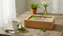 Cookinglife Theedoos - Theekist - Bamboe - 6 vakken - 24 x 16 x 7 cm
