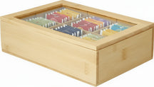 Cookinglife Theedoos - Theekist - Bamboe - 6 vakken - 24 x 16 x 7 cm