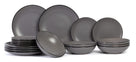 Cosy & Trendy Serviesset Speckle - Grijs 18-delig / 6 personen - 6 dinerborden, 6 diepe borden en 6 ontbijtborden