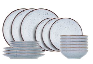 Cosy & Trendy Serviesset Tessa Blue 18-delig / 6 personen - 6 dinerborden, 6 ontbijtborden en 6 diepe borden