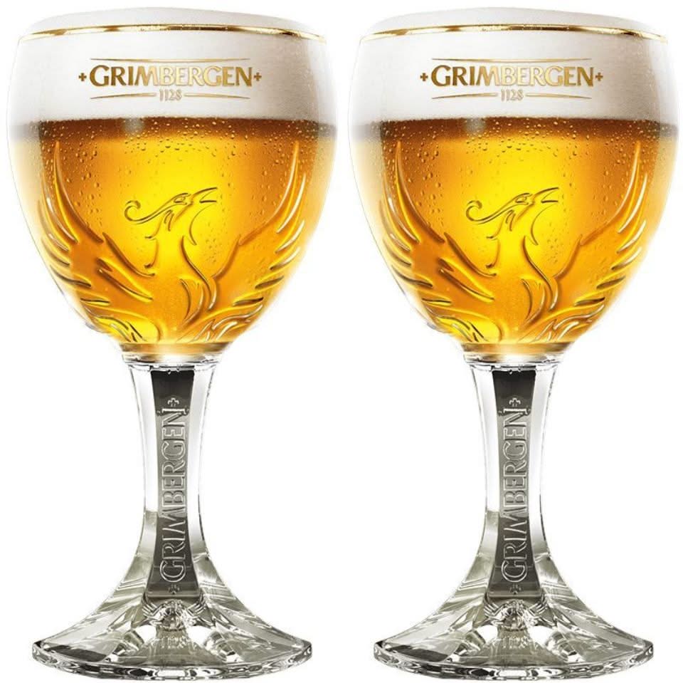 Vasos de cerveza Grimbergen con pie 250 ml - 2 unidades