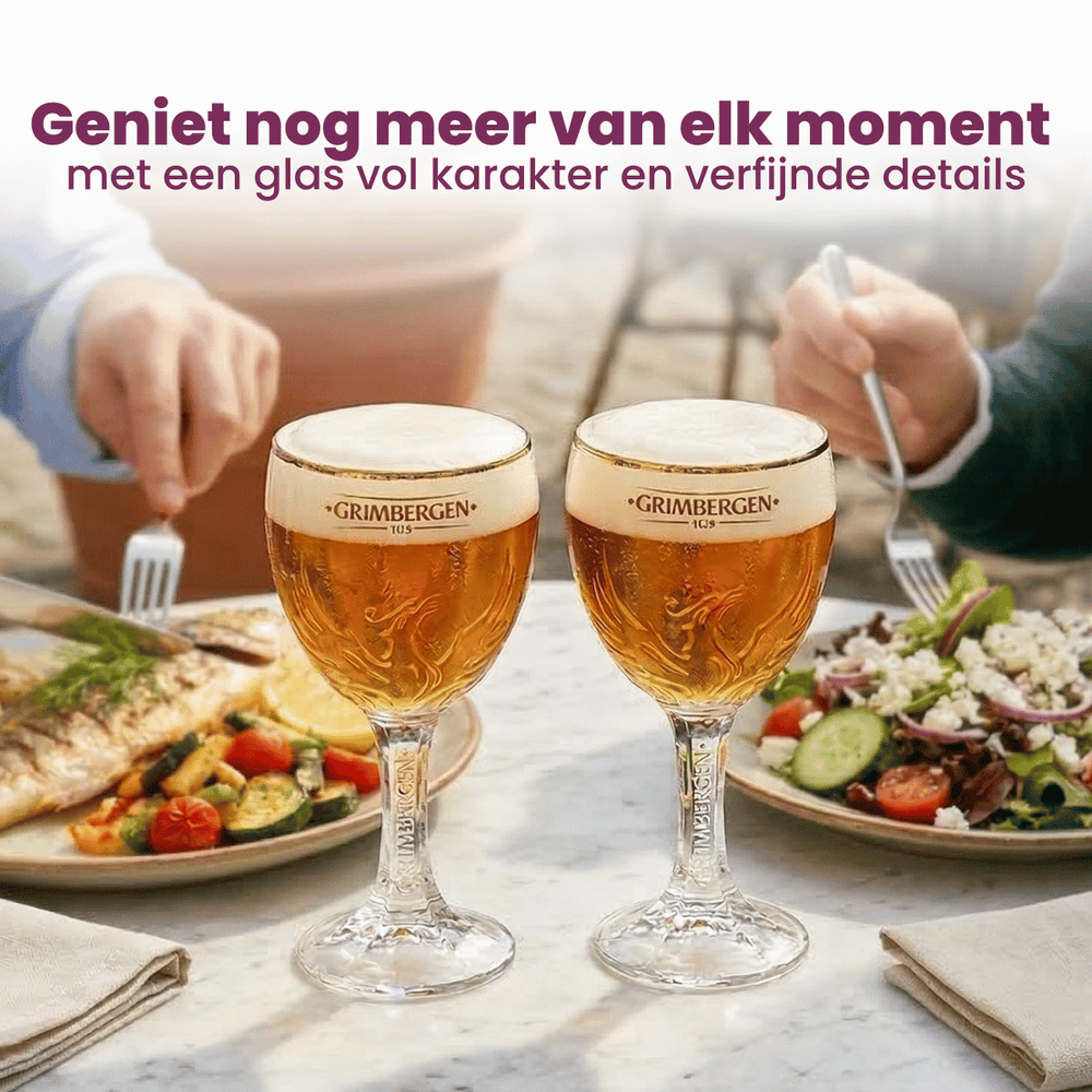 Vasos de cerveza Grimbergen con pie 250 ml - 2 unidades