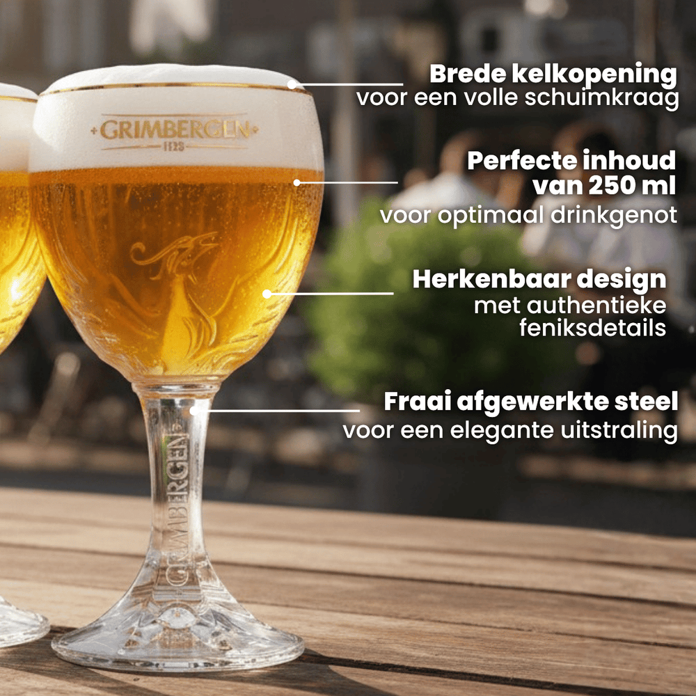 Vasos de cerveza Grimbergen con pie 250 ml - 2 unidades