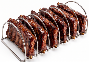 Keij Kamado Soporte para Costillas Large - Acero Inoxidable - para 6 costillas