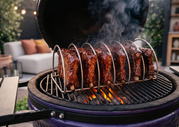 Keij Kamado Soporte para Costillas Large - Acero Inoxidable - para 6 costillas
