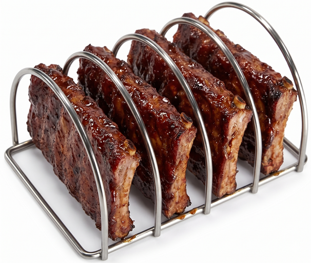 Keij Kamado Soporte para Costillas Small - Acero Inoxidable - para 4 costillas