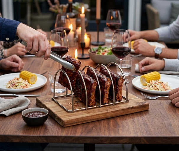 Keij Kamado Soporte para Costillas Small - Acero Inoxidable - para 4 costillas