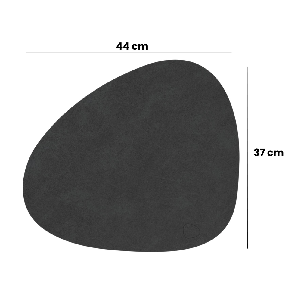 LIND DNA Placemats Nupo - Leer - Army Green - Curved - 44 x 37 cm - 2 Stuks