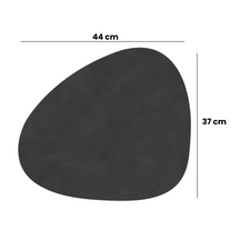 LIND DNA Placemats Nupo - Leer - Army Green - Curved - 44 x 37 cm - 2 Stuks