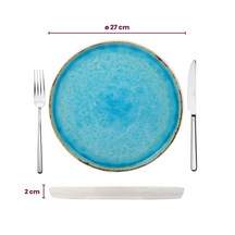 Cosy & Trendy Serviesset Laguna Azzurro 24-delig / 6 personen - 6 dinerborden, 6 bekers, 6 ontbijtborden en 6 schaaltjes