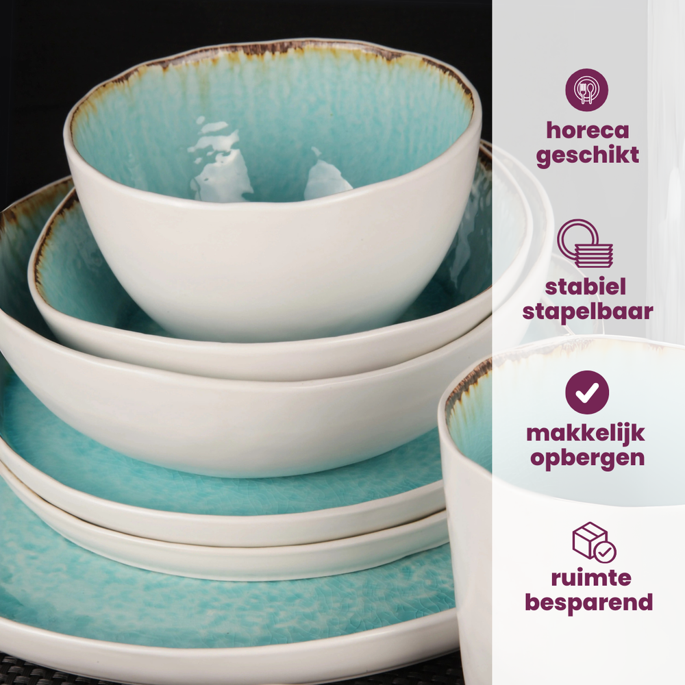Cosy & Trendy Platos para desayuno / Platos para postre - Laguna Azzurro ø 22 cm - 4 piezas
