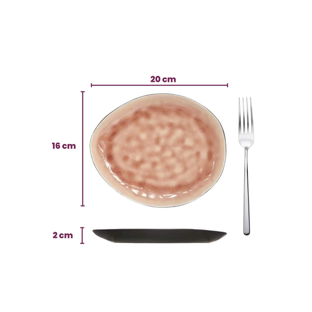 Cosy & Trendy Serviesset Organic Laguna Old Rose 12-delig / 4 personen - 4 dinerborden, 4 ontbijtborden en 4 schalen