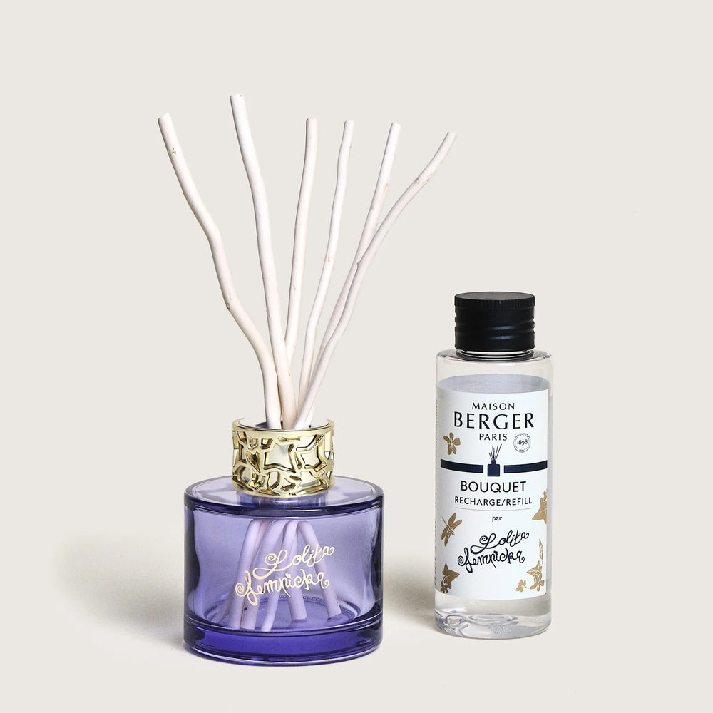 Set de regalo dúo Maison Berger Lolita Lempicka - Varitas aromáticas 80 ml y spray ambiental 50 ml - Púrpura