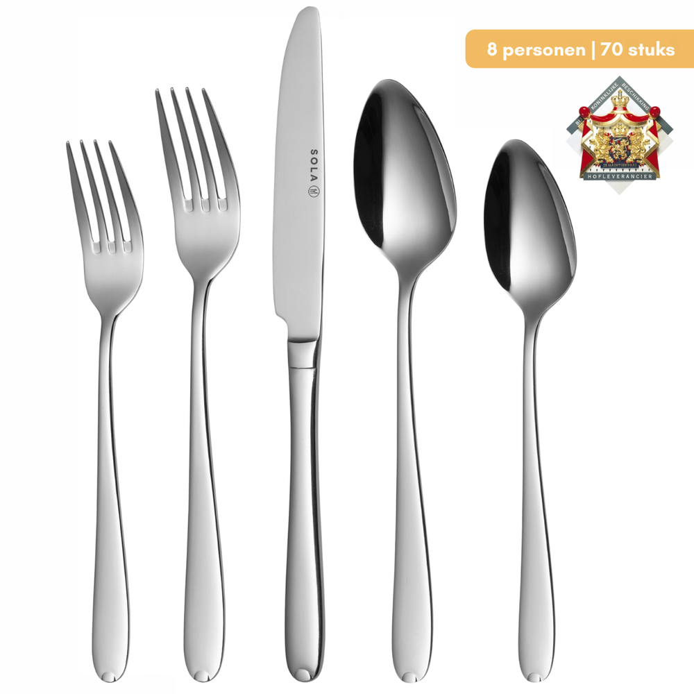 Sola Bestekset Fleurie - 18/10 RVS - 70 delig / 8 personen