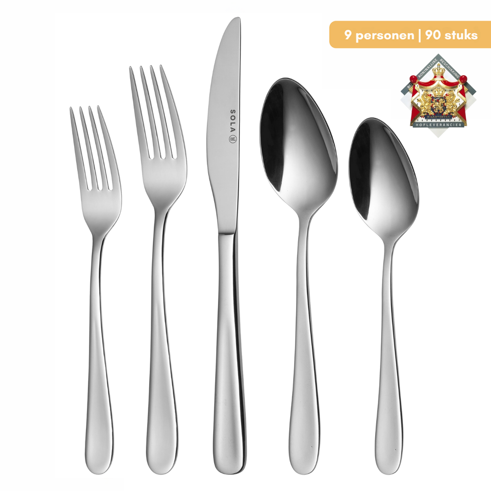 Juego de cubiertos Sola Florence - Acero inoxidable 18/10 - 90 piezas / 9 personas