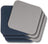 Onderzetters - Vegan leer - Grijs / Blauw - dubbelzijdig - 10 x 10 cm - 6 stuks - Cookinglife