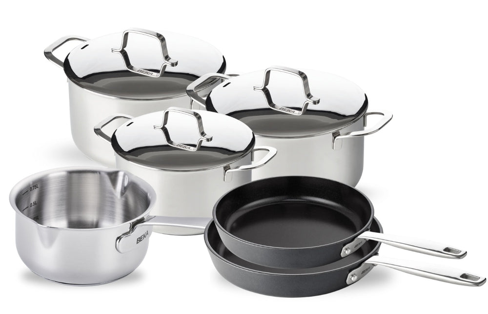 Beka Pannenset Maestro 6-Delig - keramische anti-aanbaklaag - geschikt voor alle warmtebronnen (Kookpannen, Steelpan & Koekenpannen)