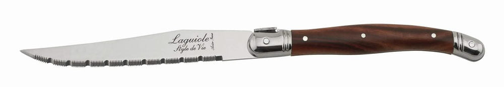 Cuchillos para steak Laguiole Style de Vie Premium Line Madera oscura - 6 piezas