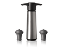 Bomba para vino con 2 tapones Vacu Vin - Conservador de vino de acero inoxidable - Plateado