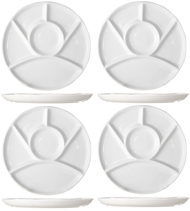 Cosy & Trendy BBQ Borden / Gourmetborden / Fondueborden 6 vakken ø 23.5 cm - 4 Stuks