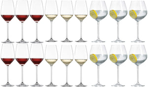 Schott Zwiesel Wijnglazen Fortissimo - Set 18 delig - Witte en Rode Wijnglazen & Gin Tonic Glazen