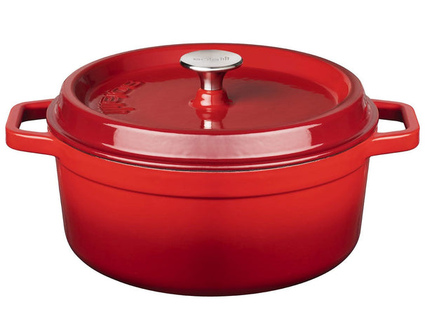 Sola Braadpan met deksel - Rood - ø 28 cm / 5 Liter - geëmailleerde anti-aanbaklaag
