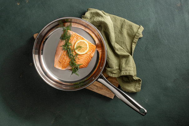 Sola Koekenpan Green Cooking Triply RVS ø 24 cm - geschikt voor alle warmtebronnen - zonder anti-aanbaklaag