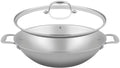 Wok Sola con tapa Green Cooking Triply Acero inoxidable ø 32 cm - apto para todas las fuentes de calor - sin revestimiento antiadherente