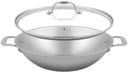 Wok Sola con tapa Green Cooking Triply Acero inoxidable ø 32 cm - apto para todas las fuentes de calor - sin revestimiento antiadherente