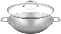 Wok Sola con tapa Green Cooking Triply Acero inoxidable ø 32 cm - apto para todas las fuentes de calor - sin revestimiento antiadherente