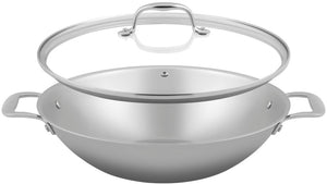 Sola Wokpan met deksel Green Cooking Triply RVS ø 32 cm - geschikt voor alle warmtebronnen - zonder anti-aanbaklaag