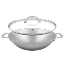 Wok Sola con tapa Green Cooking Triply Acero inoxidable ø 32 cm - apto para todas las fuentes de calor - sin revestimiento antiadherente