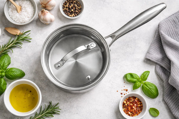 Cookinglife Pannenset Signature Steel 4-Delig RVS - Kookpan ø 16, 20 en 24 cm en Steelpan ø 17.5 cm - geschikt voor alle warmtebronnen