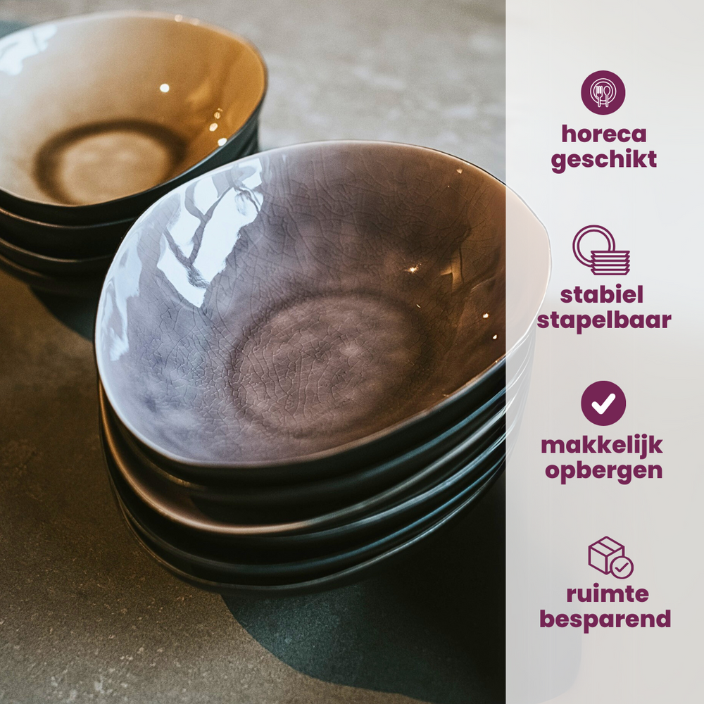 Platos hondos / platos para pasta Streetfood 19.5 x 16 x 5 cm - 10 piezas Cosy & Trendy